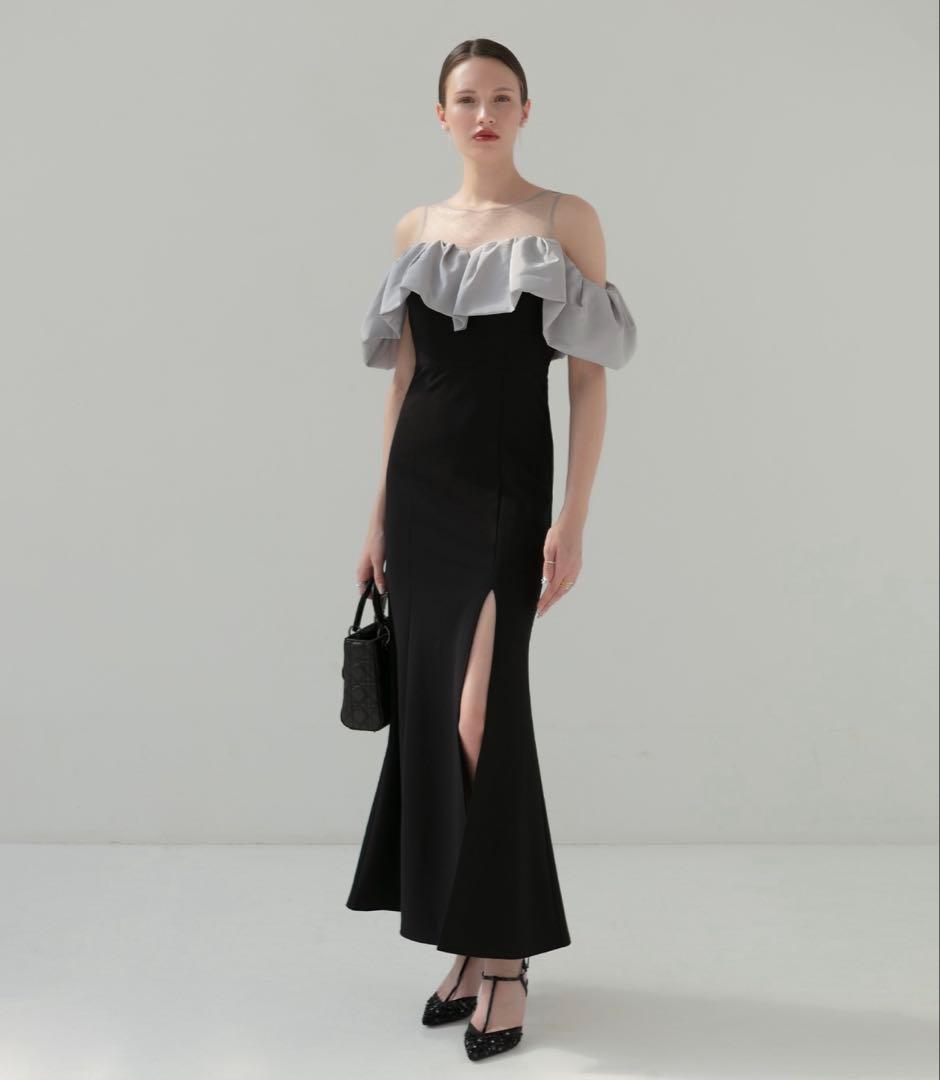 LEJA LUXE 2WAYストーンペプラムビスチェマーメイドドレスワンピース