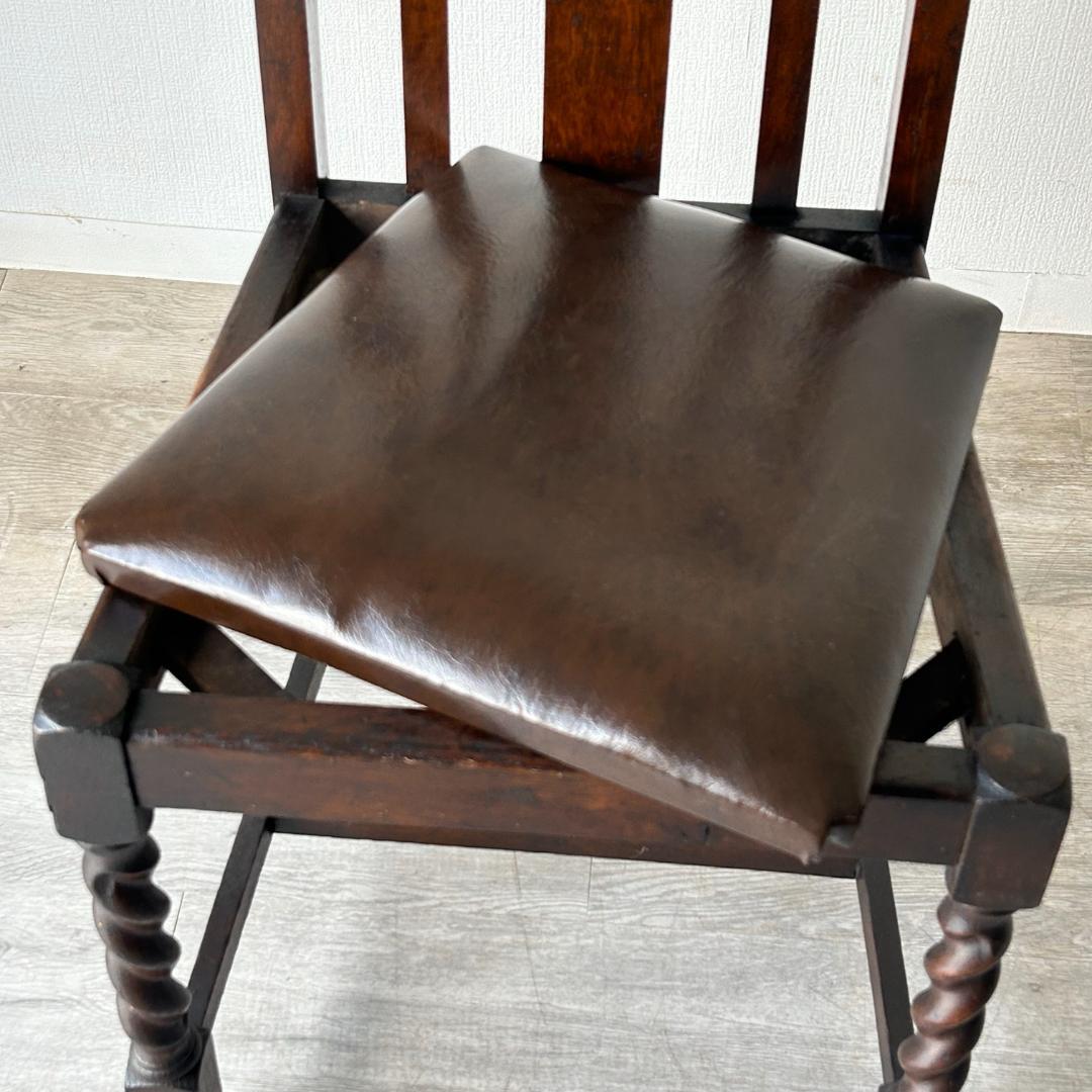 イギリス アンティーク 家具 ハイバック ダイニング チェア 椅子 420A1