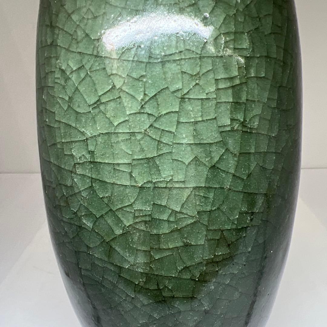 中国明時代　七官青磁花瓶　高さ29.5㎝ 東Y7-0605①