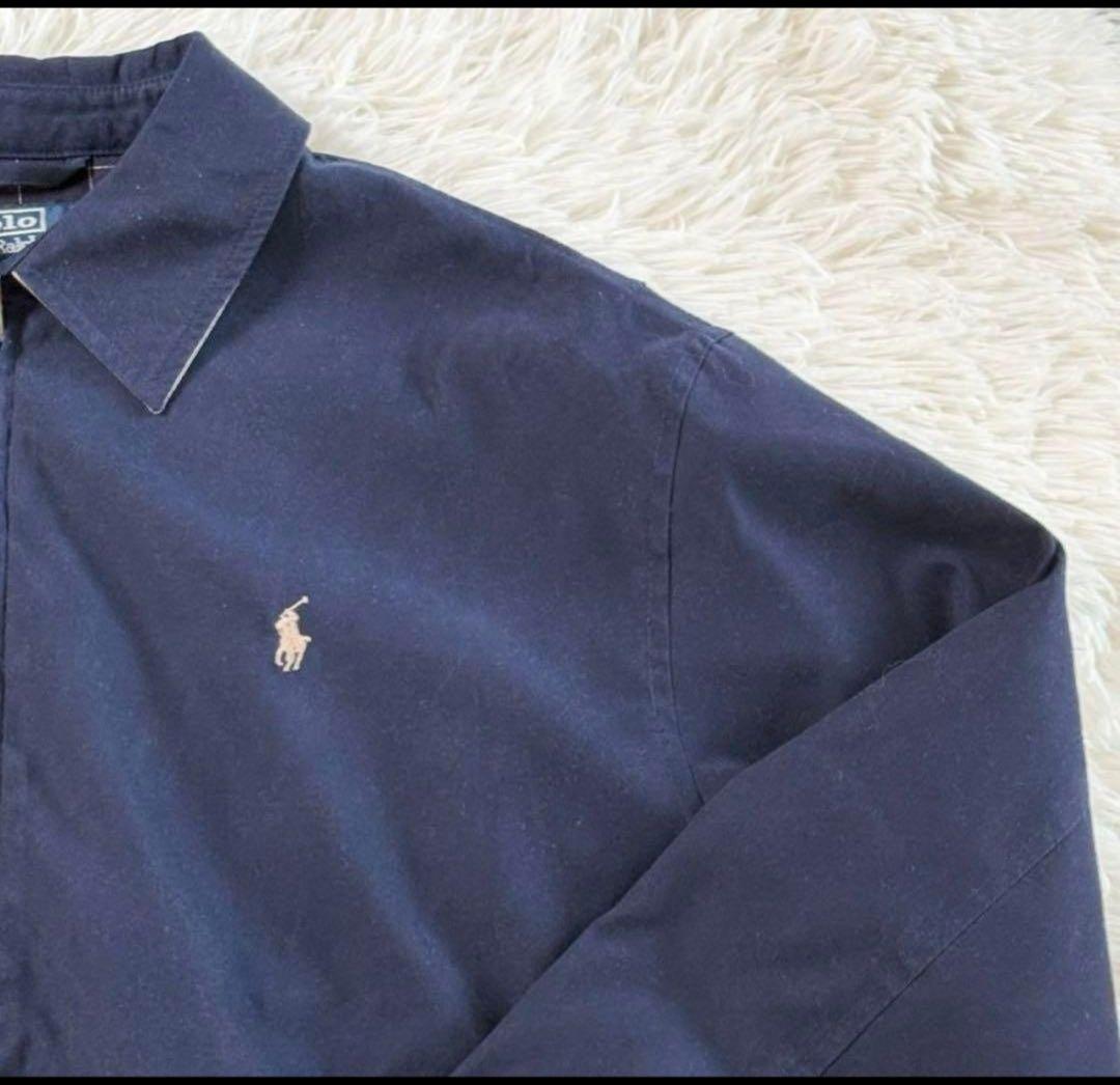 【美品】ポロバイラルフローレン スウィングトップ ネイビー チェック Mサイズ