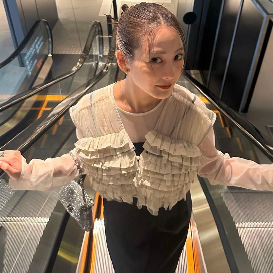 ANDRESDパーティードレス Sサイズ ベージュ・ブラック