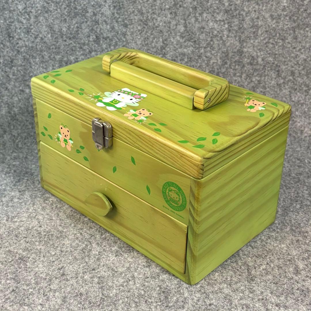 フェアリーキティ 妖精 木製 ソーイングボックス 裁縫箱 グリーン