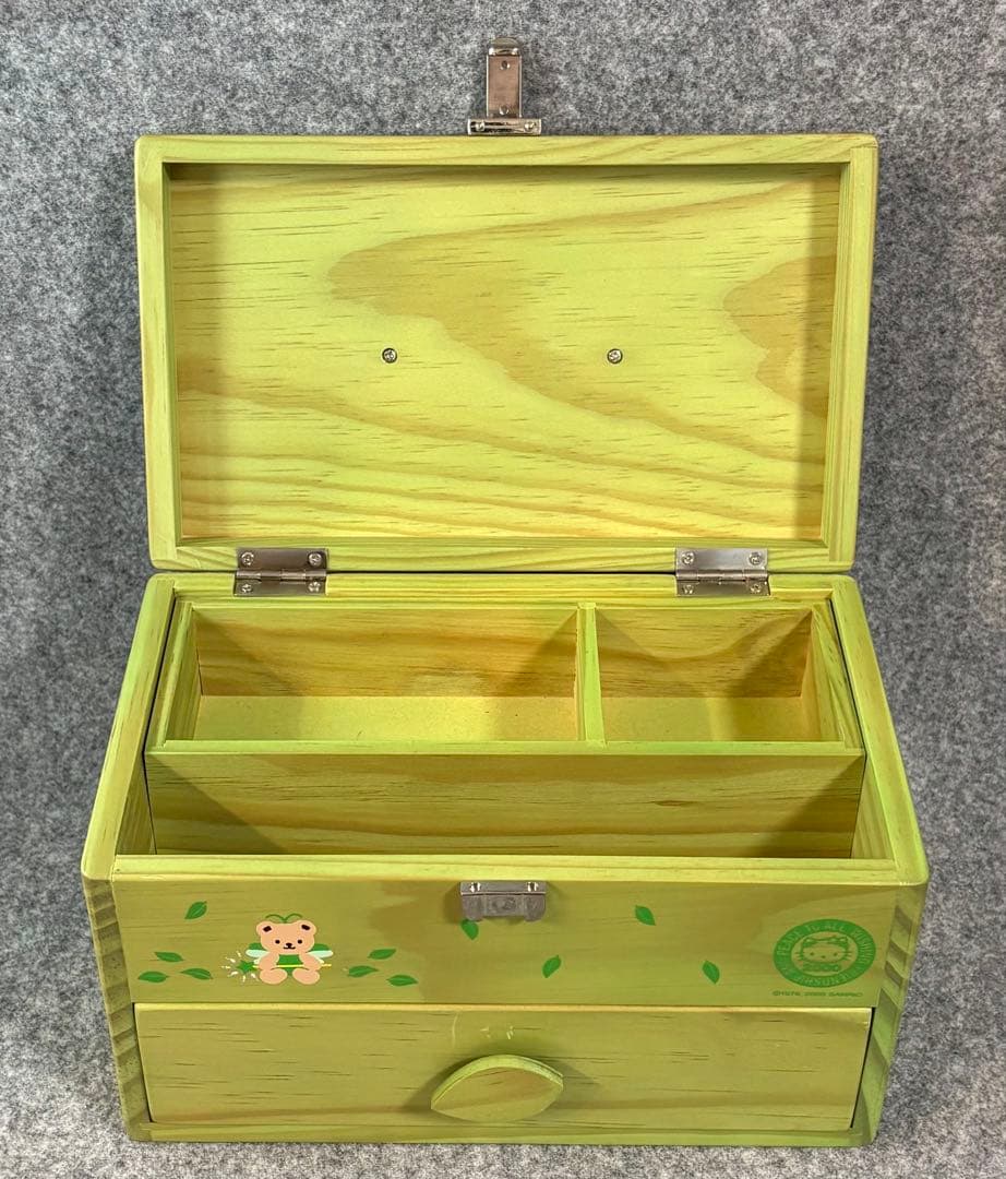 フェアリーキティ 妖精 木製 ソーイングボックス 裁縫箱 グリーン