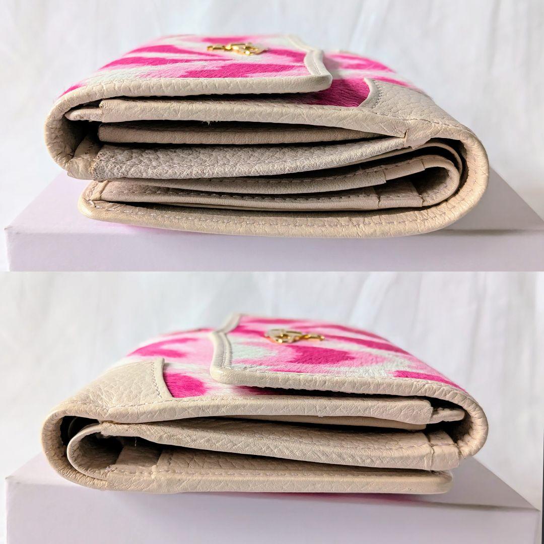 vivienne westwood ハラコ レオパード 三つ折り財布 ORB