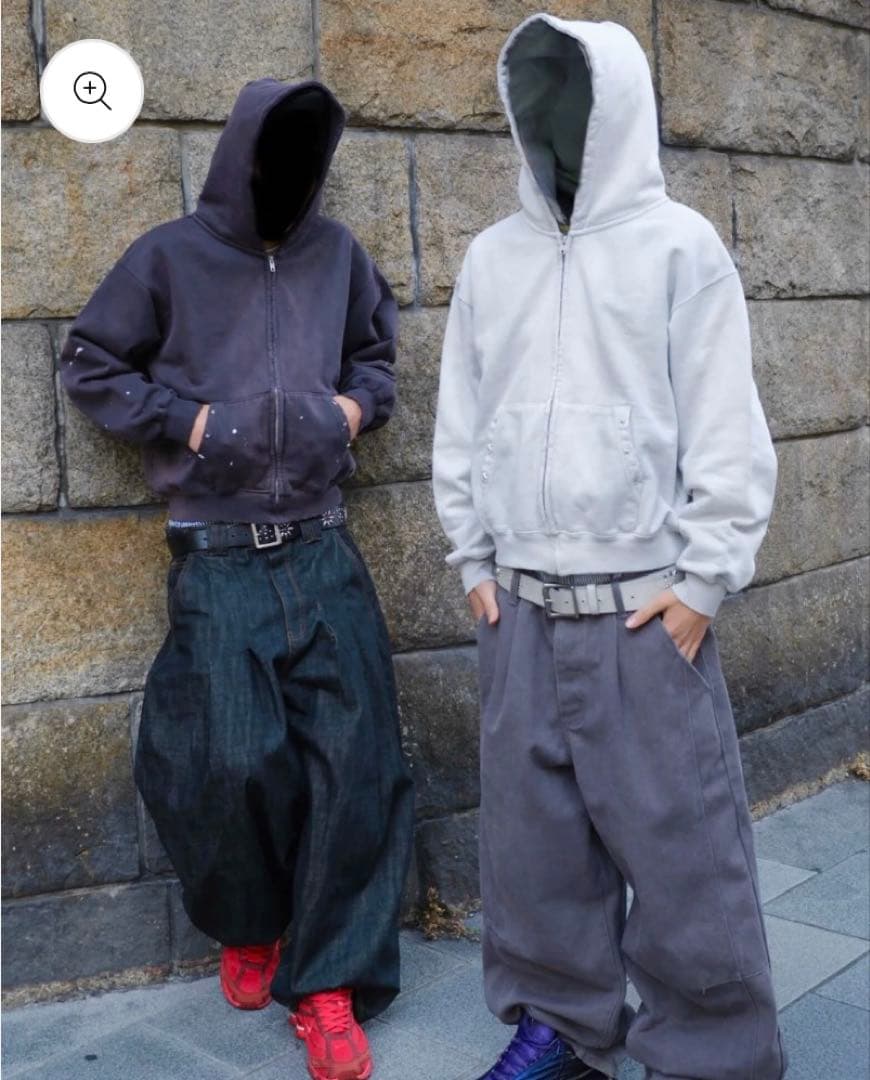 BELVETパーカー Distressed Pigment Zip Hoodie