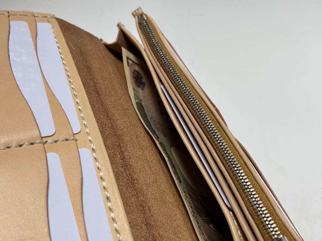 ウォレット　長財布　レザーカービング　ヌメ革　レザークラフト