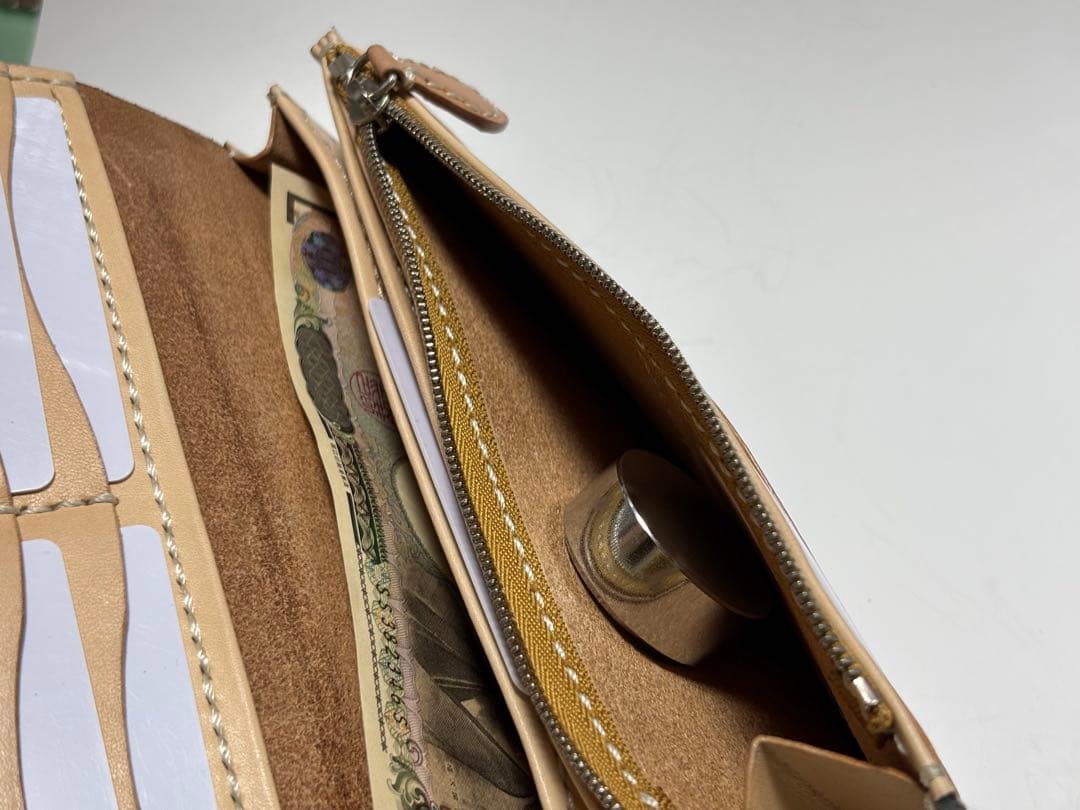 ウォレット　長財布　レザーカービング　ヌメ革　レザークラフト