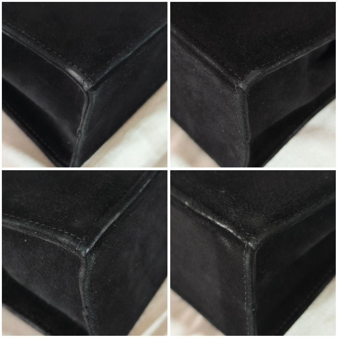 【極美品】フェラガモ ヴァラリボン ハンドバッグ 2way スエード 黒