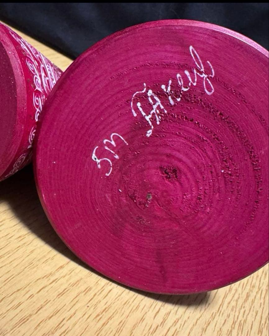 ロシア　アーティスト　えんじ色三角マトリョーシカ　5体、長期保存、現状