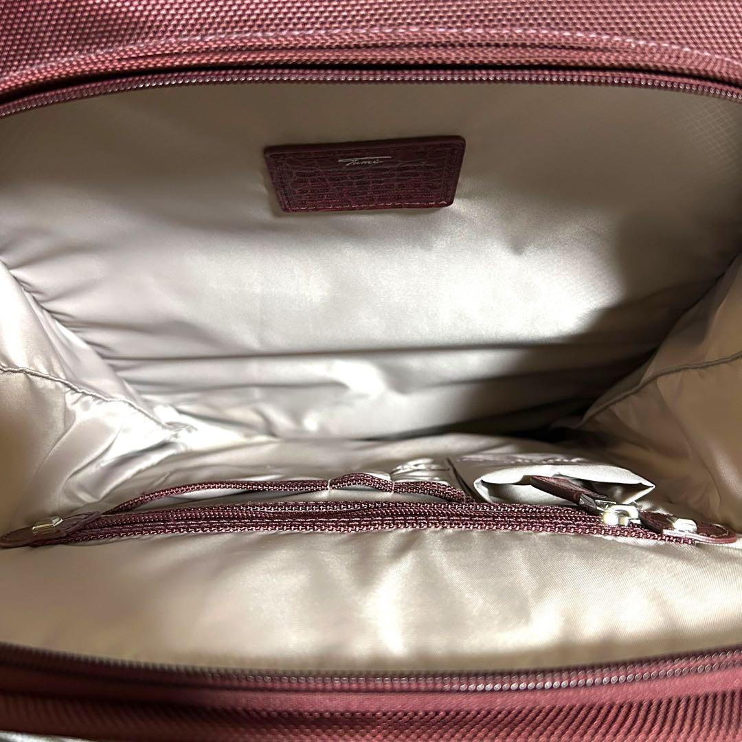 美品　トゥミ　大容量　キャリーケース　ワインレッド　レザー　ナイロン　クロコ型押