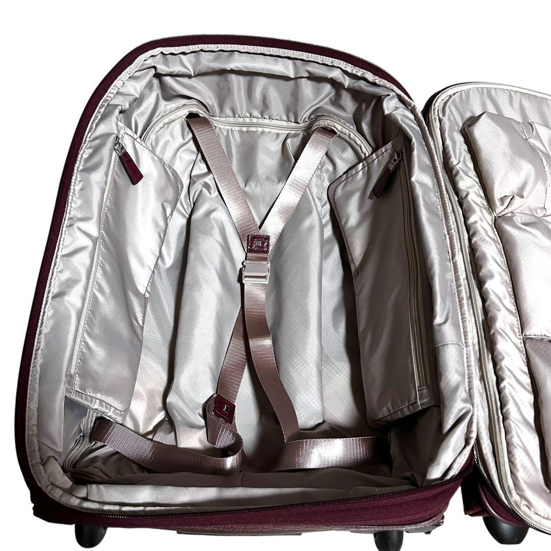 美品　トゥミ　大容量　キャリーケース　ワインレッド　レザー　ナイロン　クロコ型押