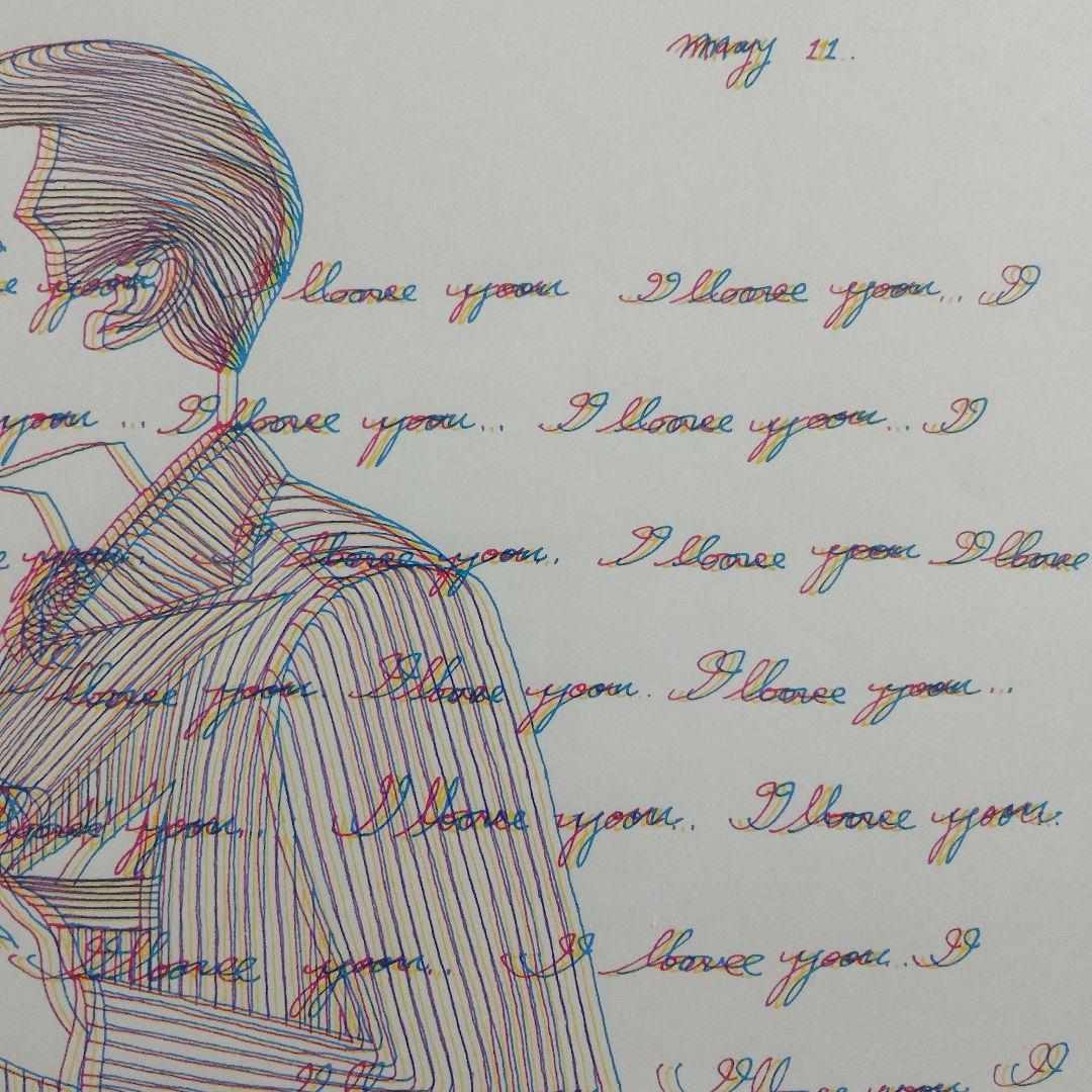 \"新品\"シルクスクリーン 靉嘔あいおう『I Love You』草土社額装、共箱付