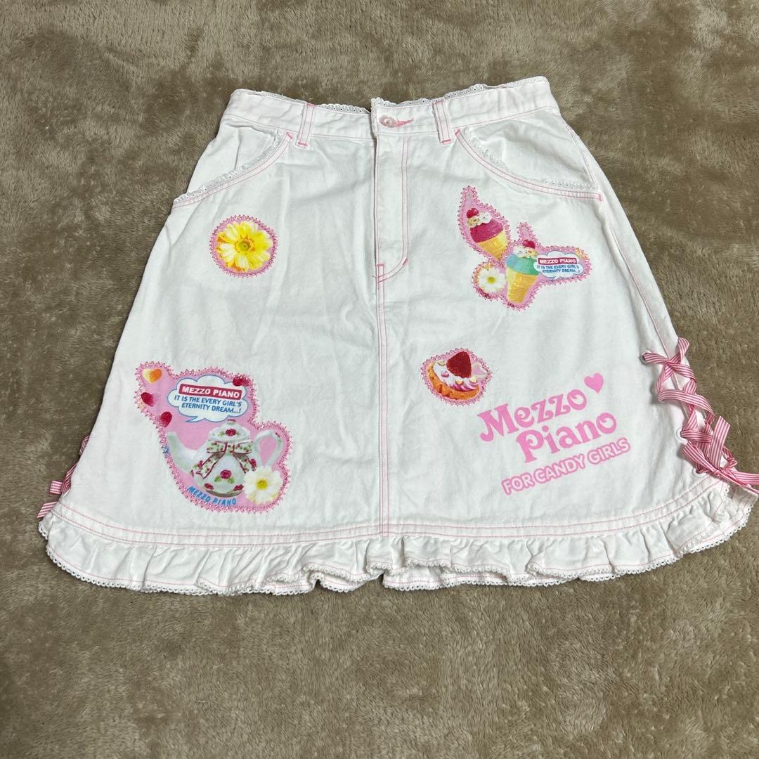 春　160㎝　メゾピアノレトロスイーツ柄スカート