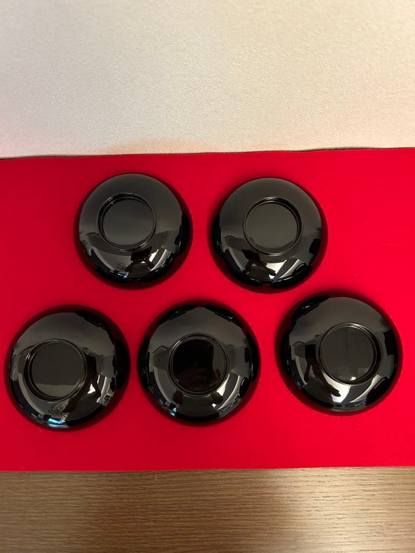 輪島塗　黒呂色蓋内銀地　紅葉蒔絵煮物椀五客