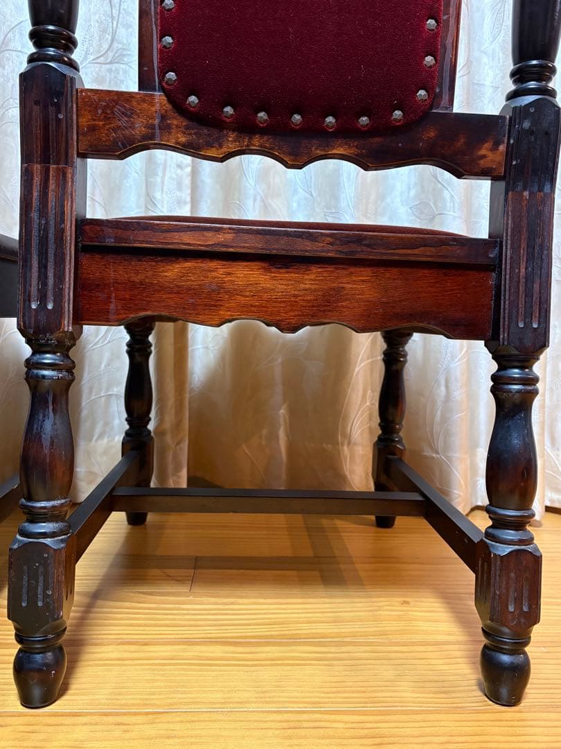 ヴィンテージ 鋲打ち　椅子　ベルベット張り　レトロ　チェア 2脚