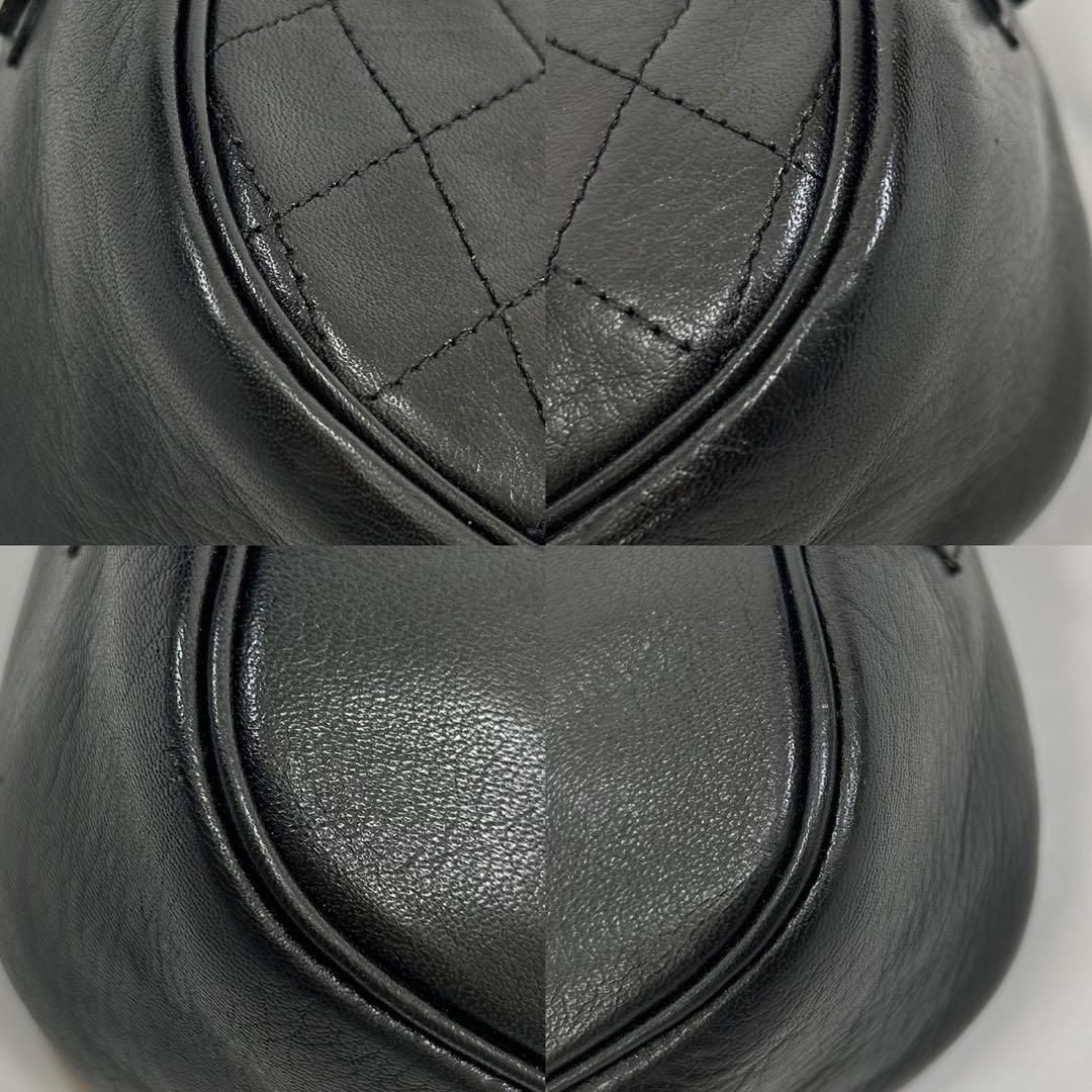 【極美品】イブサンローラン キルティングショルダーバッグ レザー 斜め掛け 黒