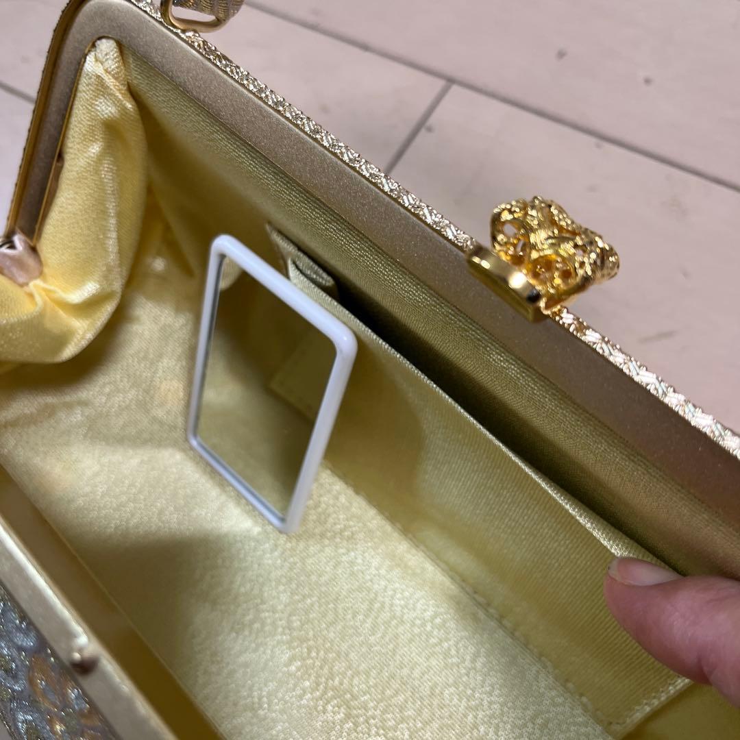 ゴールド刺繍和装用バッグと草履セット