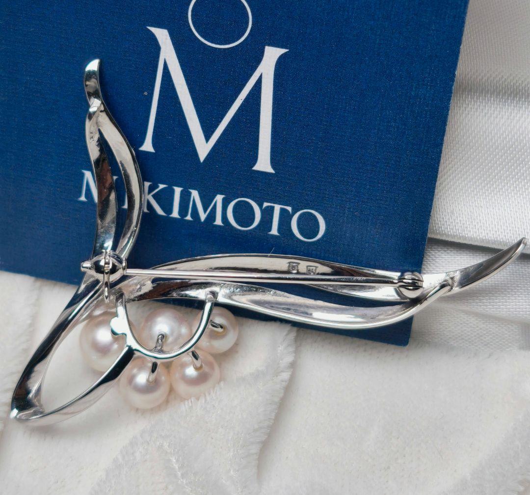 【極美品 最高級】ミキモト ブローチ パール リボン 5珠 皇室御用達
