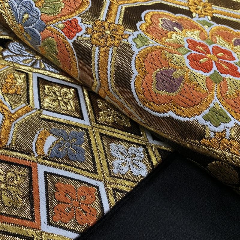 301y9◆古典柄 袋帯 正絹 宝尽くし梅竹花菱蝶々蜀江文◆美品 成人式