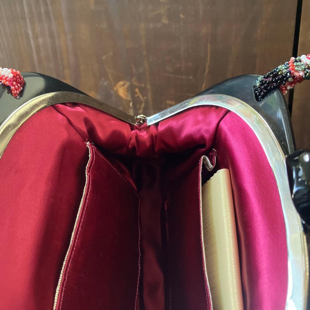 和装 総ビーズバッグ はしもと 刺繍 昭和レトロ 着物