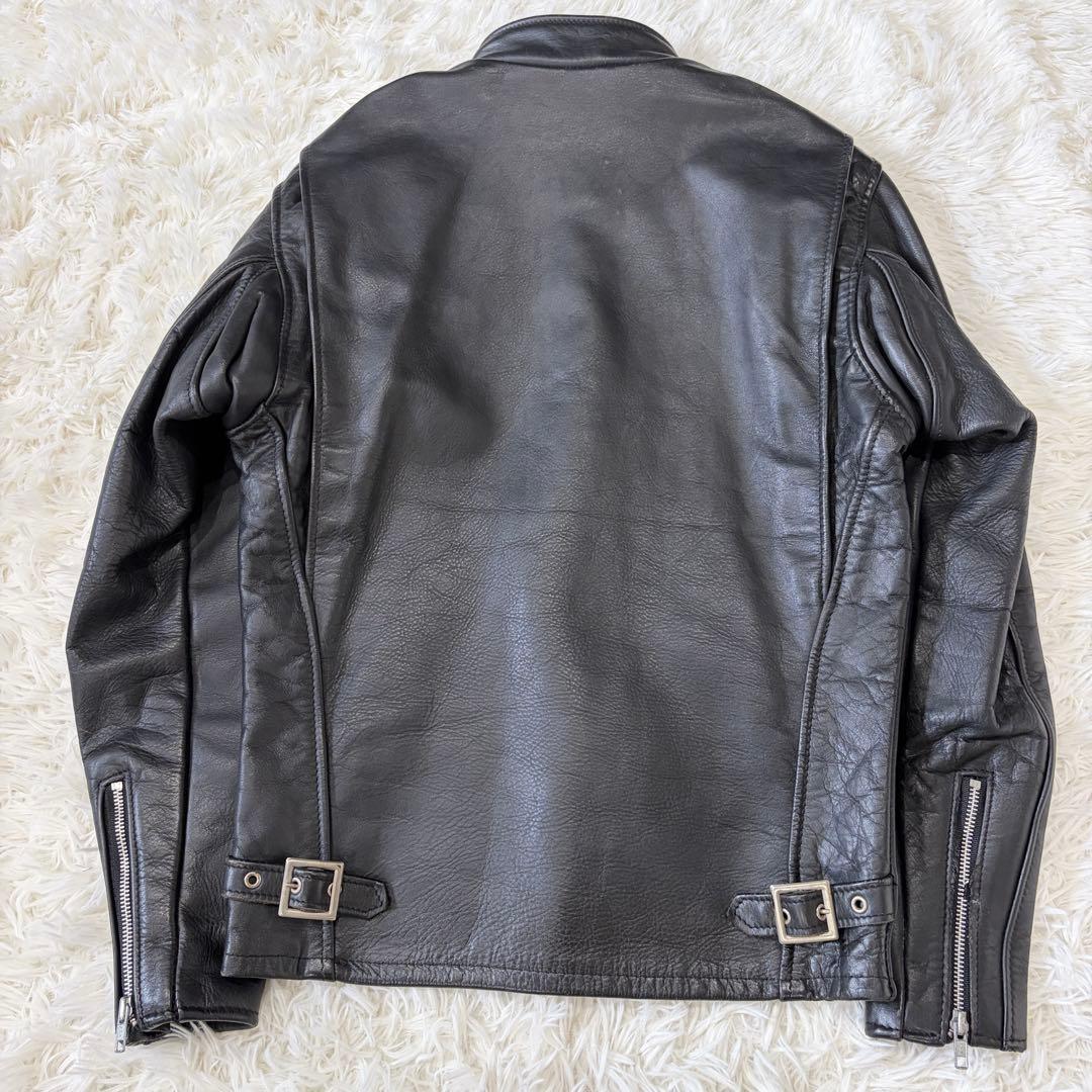 SCHOTT 641 シングルライダースジャケット 牛革 ステアハイド 黒 34