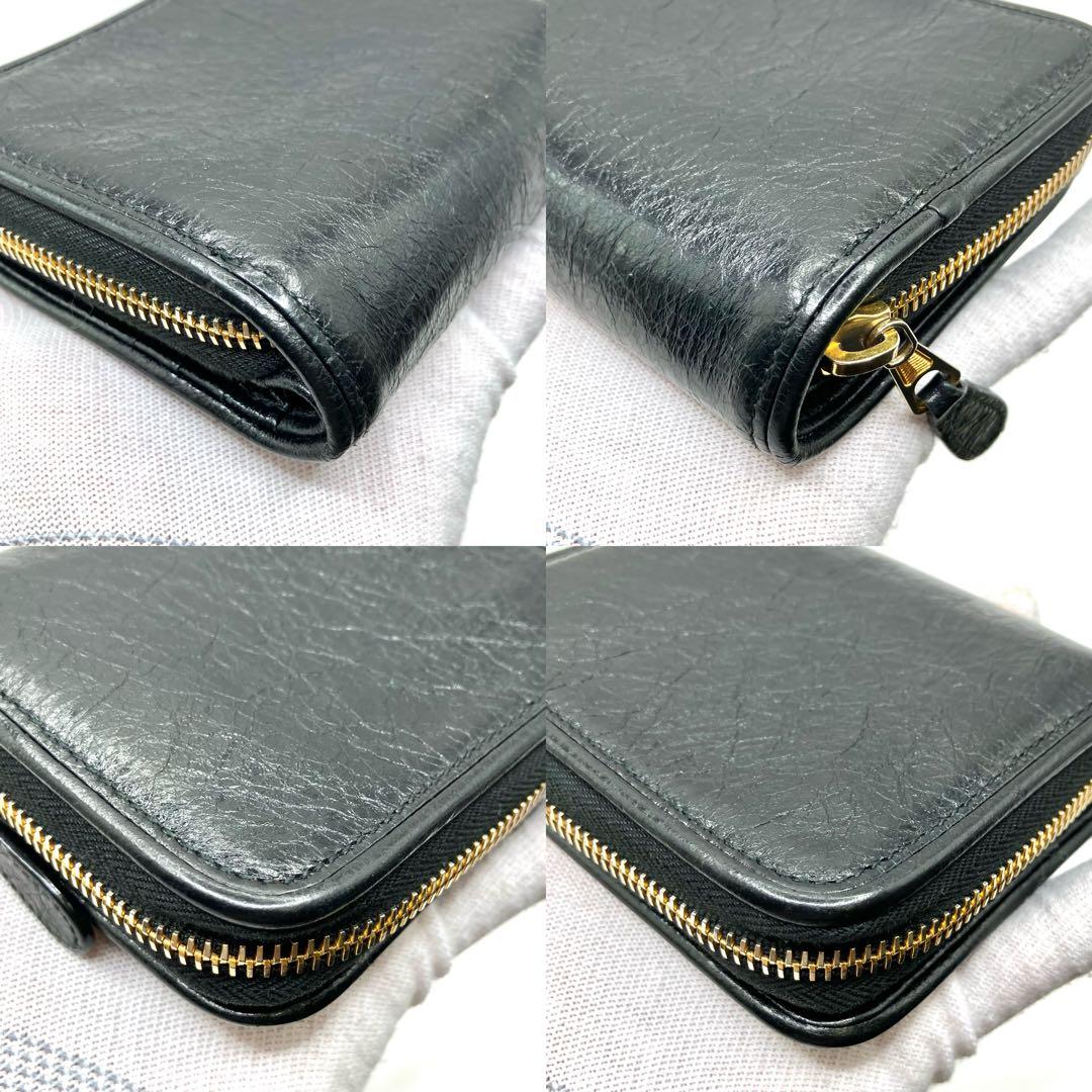【美品】バレンシアガ　二つ折り財布　コンパクト　ビルフォード　ジップ　黒