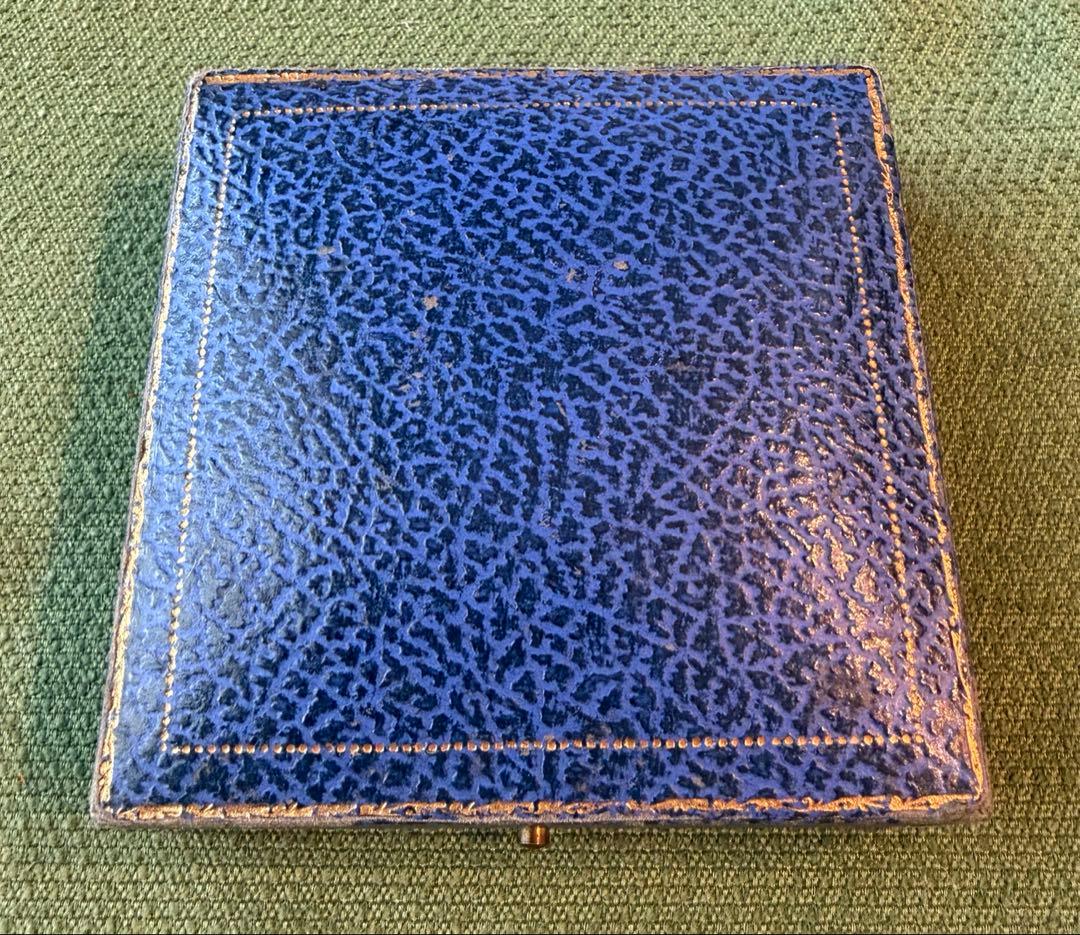 英国『JAY'S』アンティーク ジュエリー ケース 青色