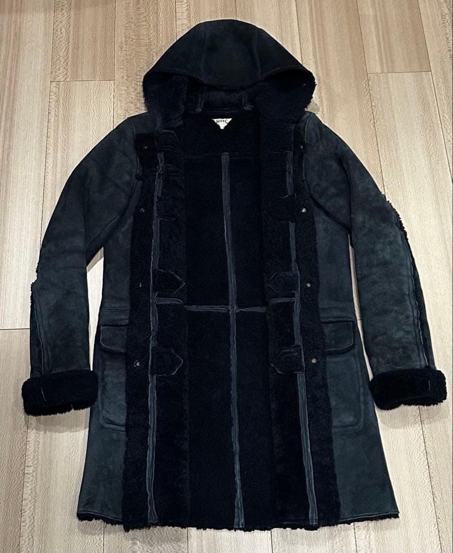 RHC ロンハーマン リアルムートン　ダッフルコートフード付き　ネイビー　M