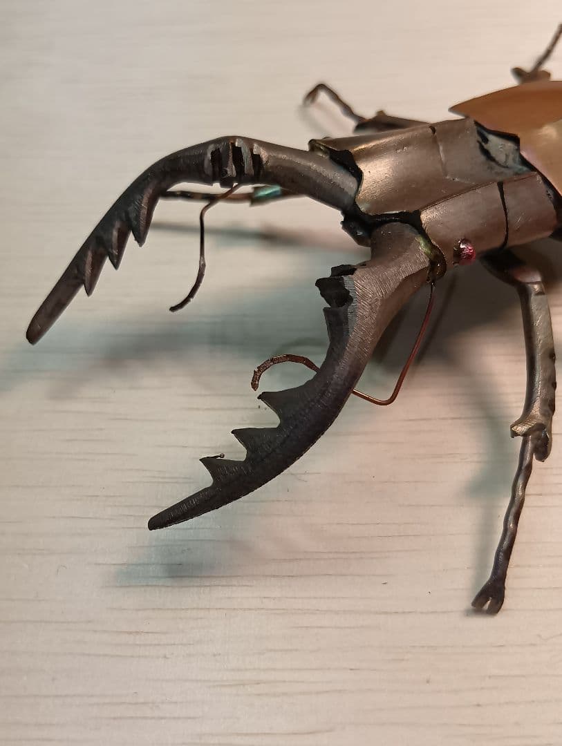 金工ノコギリクワガタ　オブジェ　ペーパーウェイト