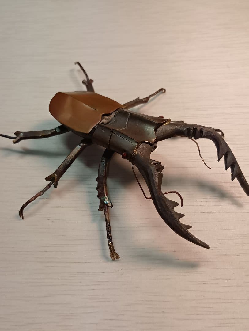 金工ノコギリクワガタ　オブジェ　ペーパーウェイト