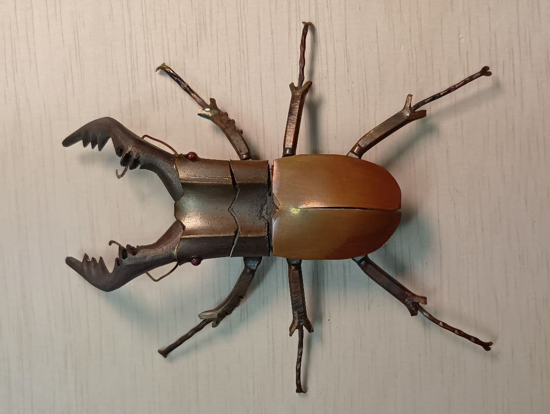 金工ノコギリクワガタ　オブジェ　ペーパーウェイト