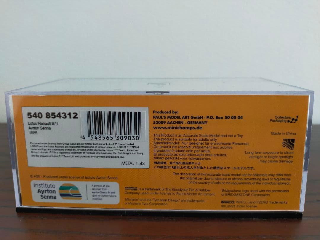 ミニチャンプス 1/43 ロータス ルノー 97T アイルトンセナ 1985