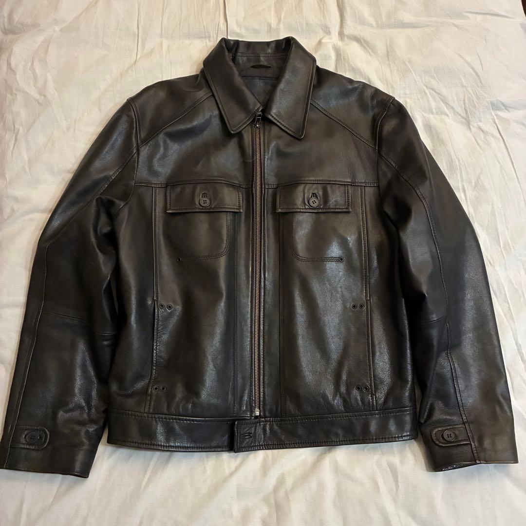 ヴィンテージ レザージャケット ブラウン ラムレザー シングル エディスリマン