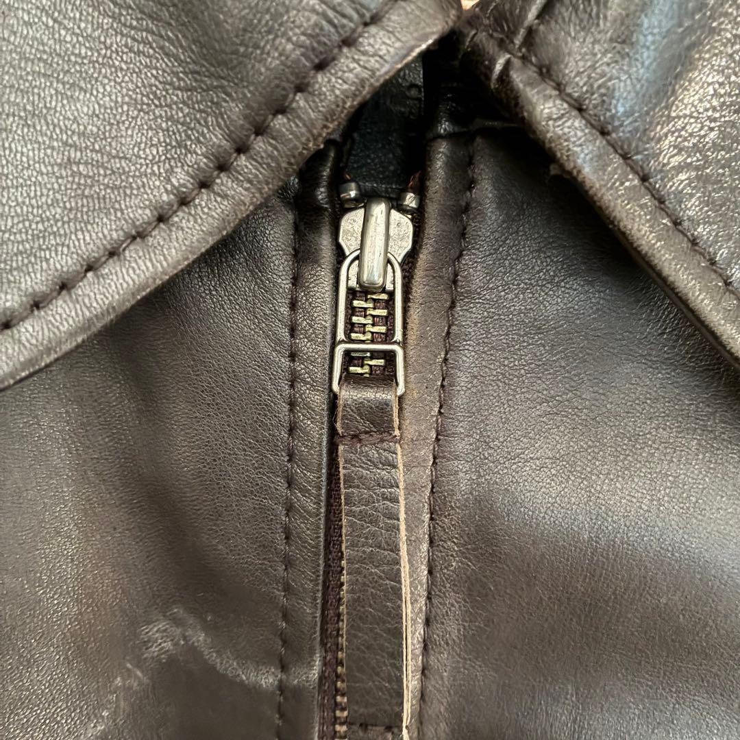 ヴィンテージ レザージャケット ブラウン ラムレザー シングル エディスリマン