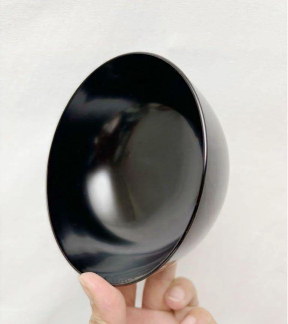 未使用 懐石道具 木製 黒真塗 四つ椀 小丸椀 6客揃 元箱