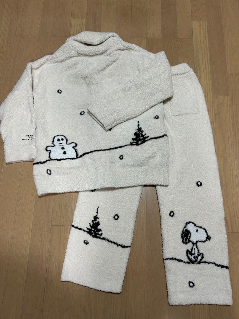 【美品＆未使用あり】ジェラートピケ　スヌーピー　もこもこ　上下セット