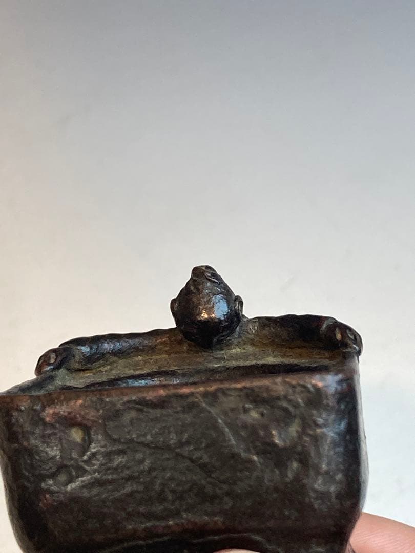 古銅一閑人蓋置 古作 茶道具