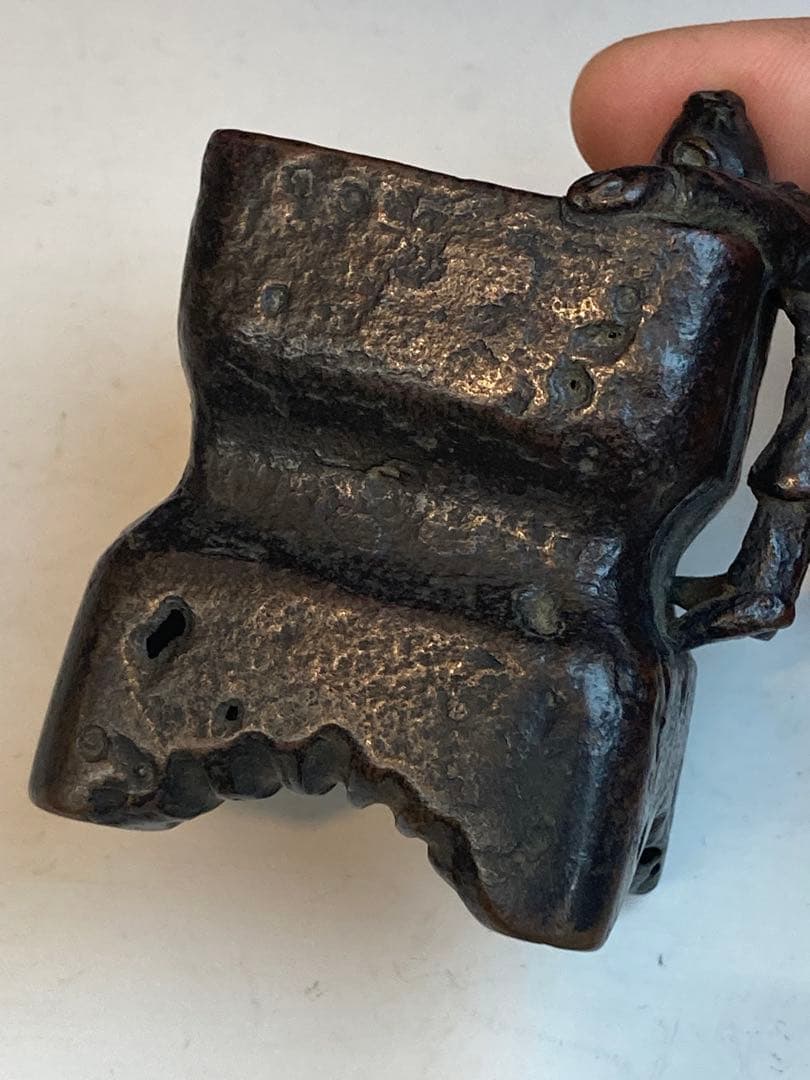 古銅一閑人蓋置 古作 茶道具