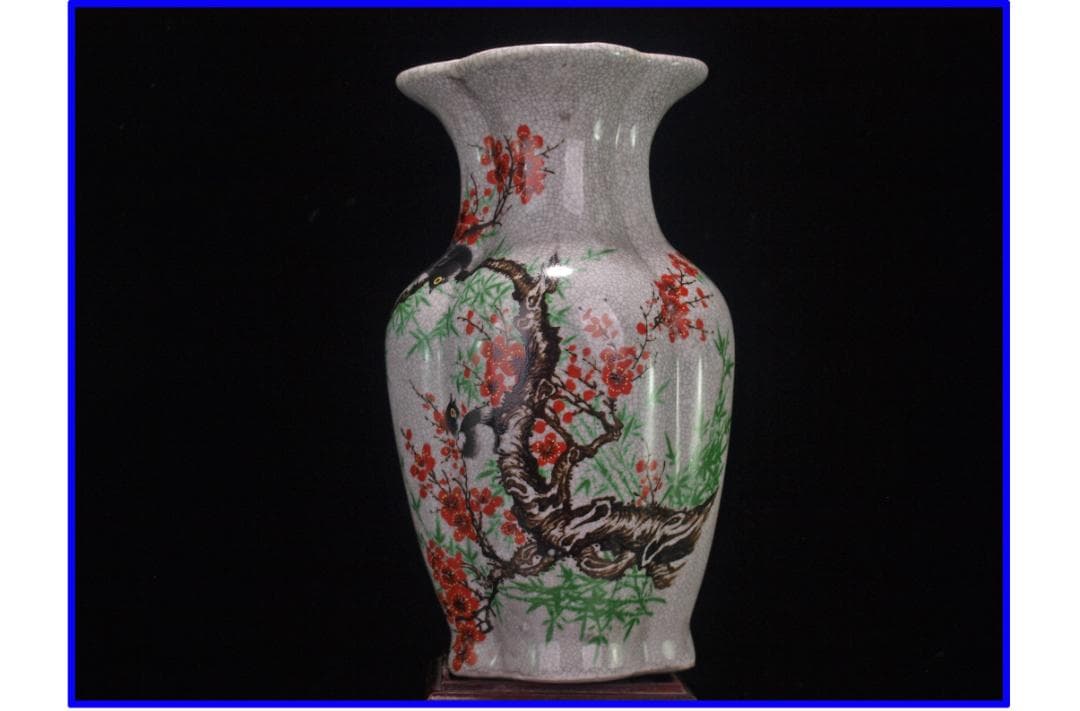 中国 清時代　在銘手描き花瓶 美術品　激安骨董品 DE1040B12-5