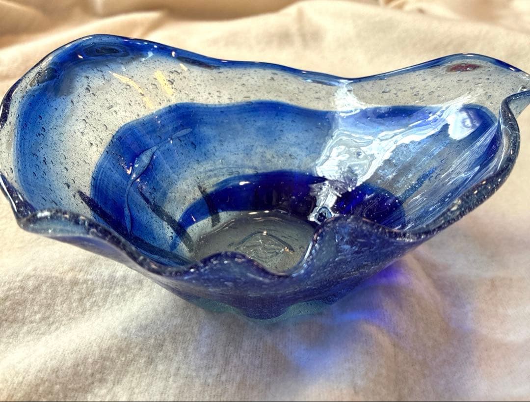 貴重【稲嶺盛吉】　琉球ガラス　ガラス皿