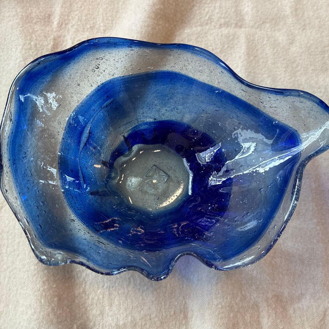 貴重【稲嶺盛吉】　琉球ガラス　ガラス皿