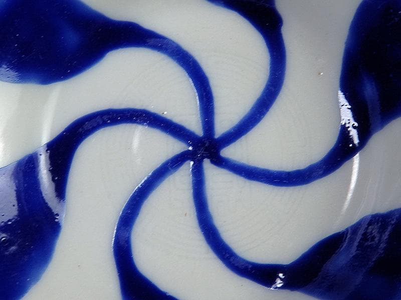 伊万里　瀬戸　染付　陰刻 捻り紋の図　豆皿　５枚　E024AS-fbck