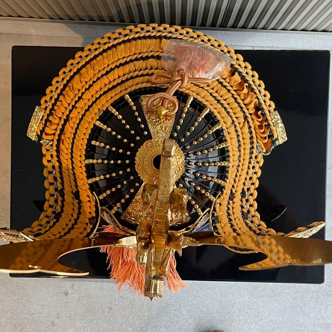 平安翠鳳　天平　御兜飾　松葉長鍬形　錆朱　木龍頭　30号　飾兜　甲冑　五月飾り