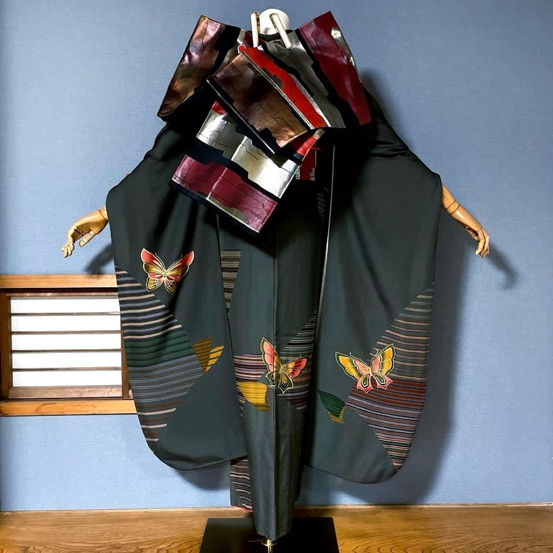 23点　振袖フルセット　手描き友禅　新品ショール着付け道具付き　成人式振袖　振袖