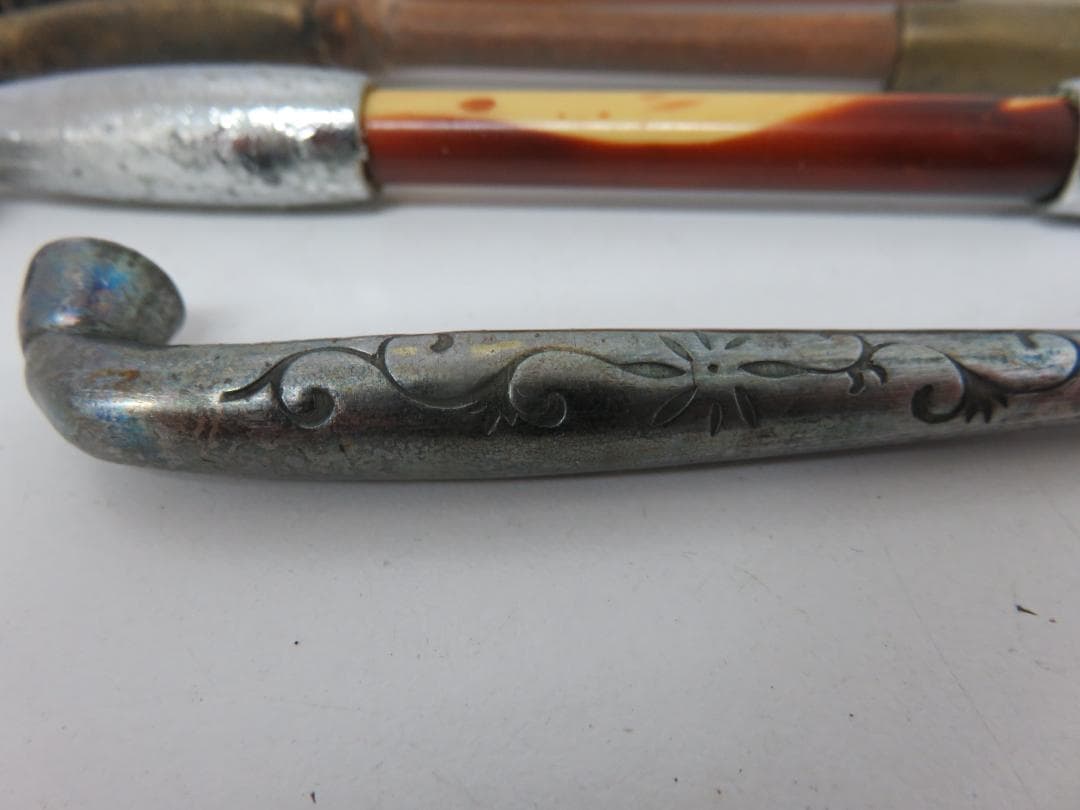 アンティーク キセル 4本セット 煙管 竹製 木製 金属製 レトロ 古道具 骨董