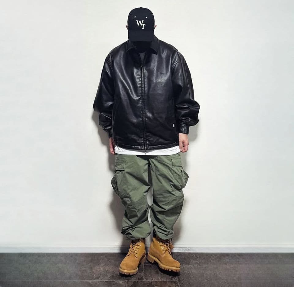 美品　NAUTICA　フェイクレザー　中綿　ブルゾン　ジャケット　XL