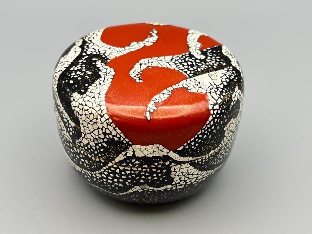 平棗　昇陽荒磯　萌絵　柳哉作　最上作　共布　共箱付き　作家物　茶道具　未使用