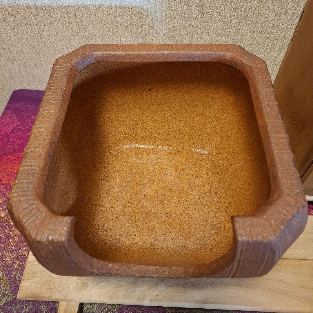 四代 高橋楽斎（造）信楽土風炉 瓶掛 釜鐶 共箱 茶道具 陶磁器 信楽焼 風炉用