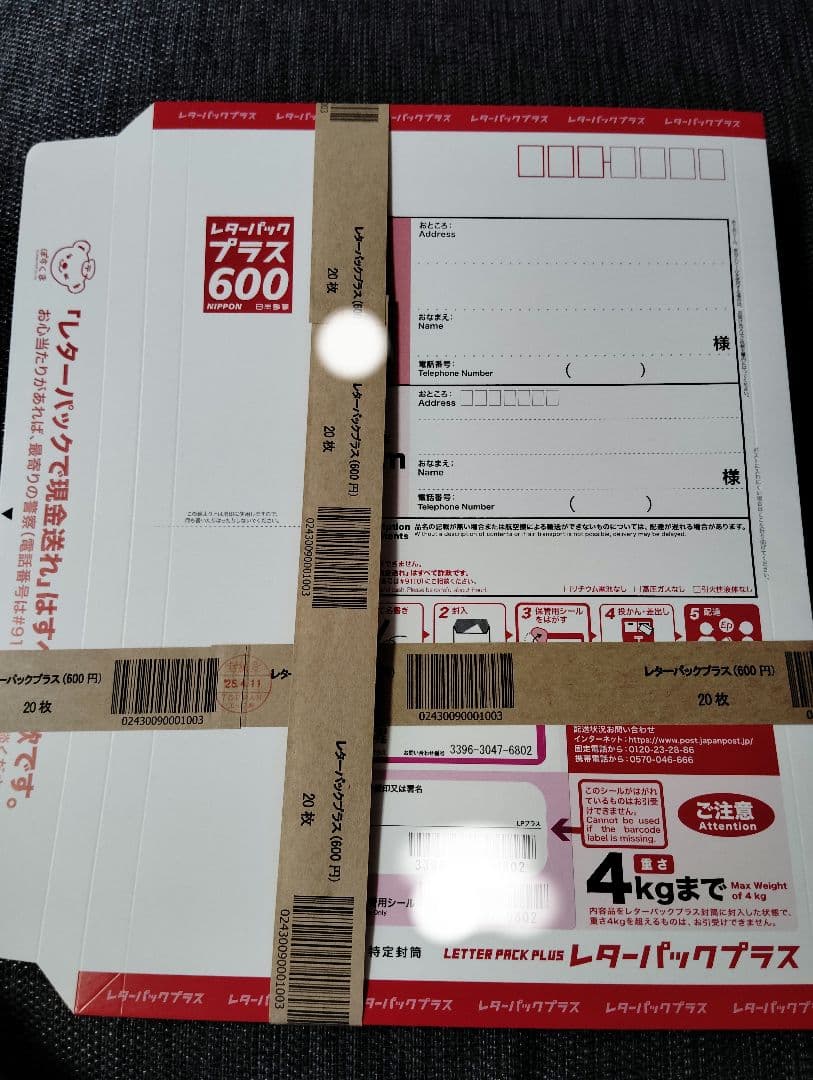 レターパックプラス 600 100枚セット