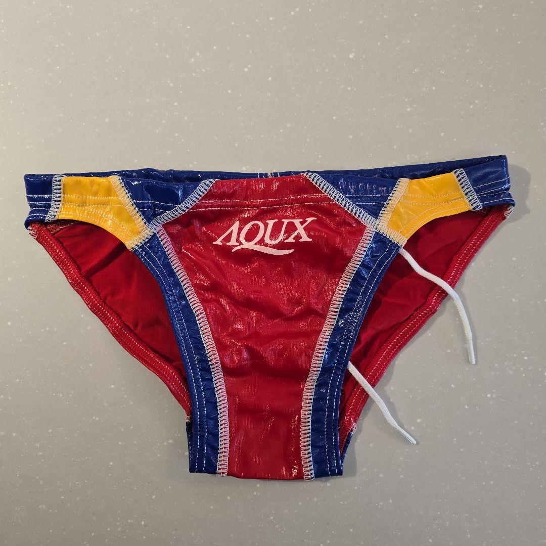 AQUX 競泳水着 レッド/ブルー/イエロー 未使用品 ポロパン